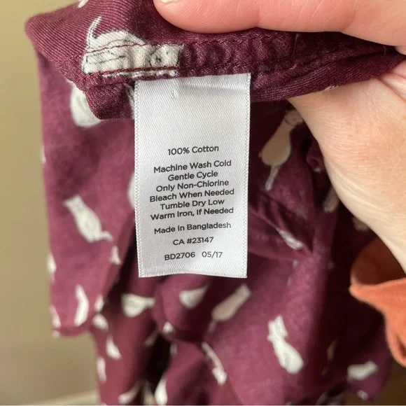 Talbots petite burgundy cat lady blouse size 1XP - Picture 5 of 6